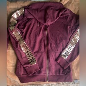 XL Guess Velor Zip-up Jacket